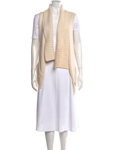 Pre-owned Donna Karan Cashmere Open Front Sweater In Neutrals