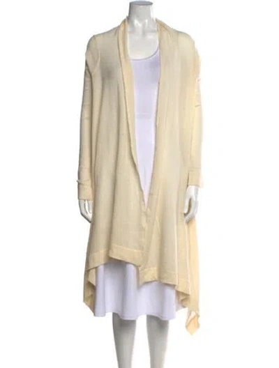 Pre-owned Donna Karan Cashmere Open Front Sweater In Neutrals