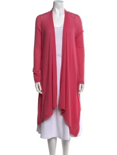 Pre-owned Donna Karan Cashmere Open Front Sweater In Pink