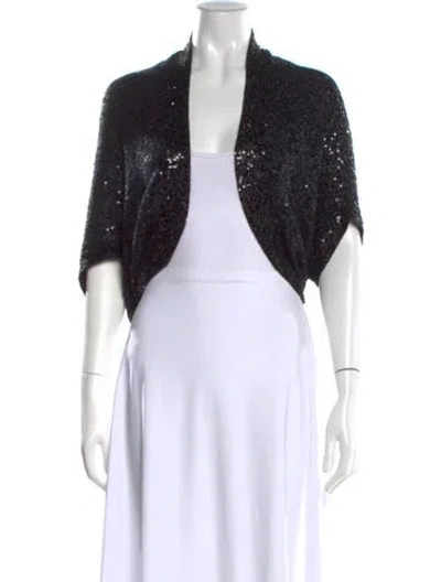 Pre-owned Donna Karan Cashmere Patterned Sweater In Black