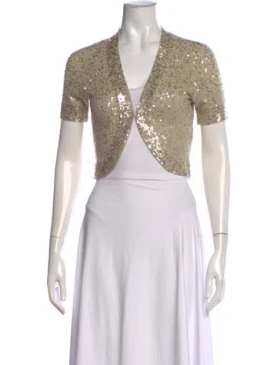 Pre-owned Donna Karan Cashmere Patterned Sweater In Neutral