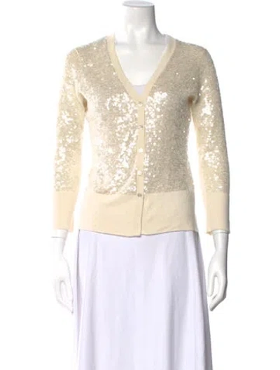 Pre-owned Donna Karan Cashmere Patterned Top In Neutral