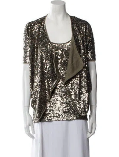Pre-owned Donna Karan Cashmere Printed Set In Gold
