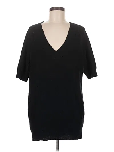 Pre-owned Donna Karan Cashmere Pullover Sweater In Black