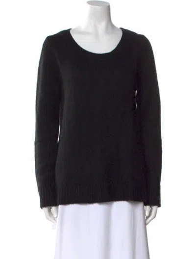 Pre-owned Donna Karan Cashmere Scoop Neck Sweater In Black
