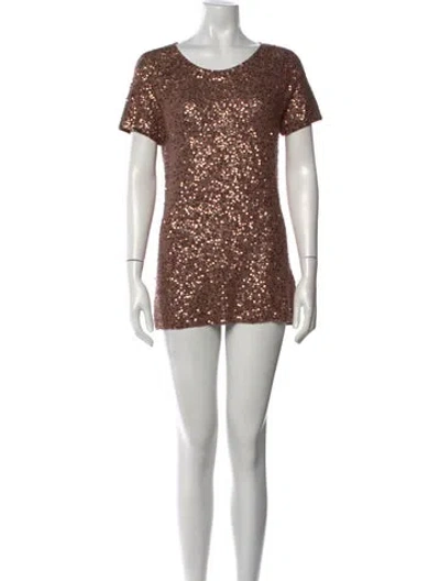 Pre-owned Donna Karan Cashmere Scoop Neck Sweater In Brown