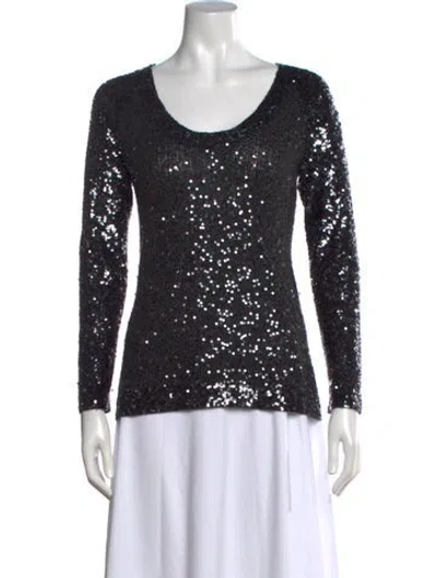 Pre-owned Donna Karan Cashmere Scoop Neck Sweater In Brown