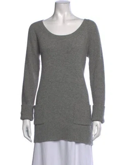 Pre-owned Donna Karan Cashmere Scoop Neck Sweater In Grey