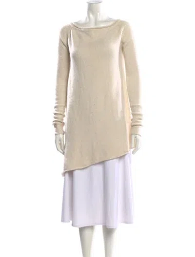 Pre-owned Donna Karan Cashmere Scoop Neck Sweater In Neutral