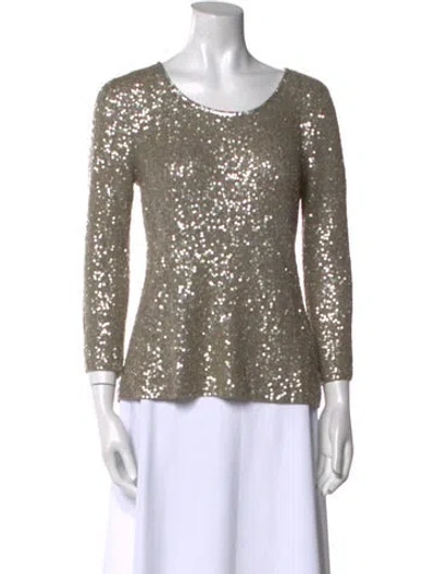 Pre-owned Donna Karan Cashmere Scoop Neck Sweater In Neutral