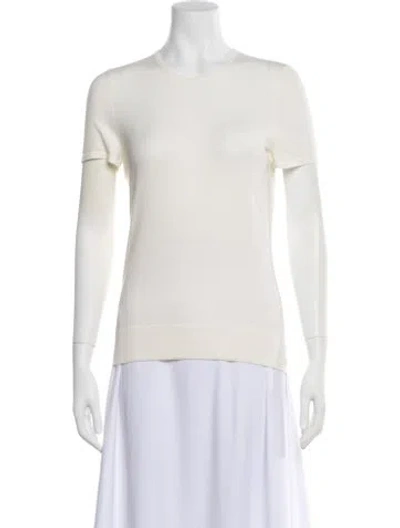 Pre-owned Donna Karan Cashmere Scoop Neck Sweater In Neutral