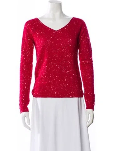Pre-owned Donna Karan Cashmere Scoop Neck Sweater In Pink