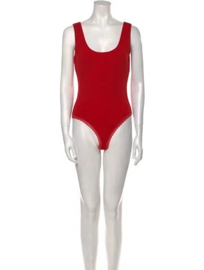 Pre-owned Donna Karan Cashmere Scoop Neck Sweater In Red