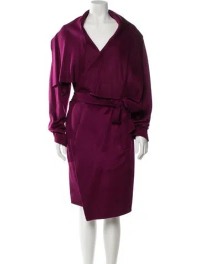 Pre-owned Donna Karan Cashmere Trench Coat In Red