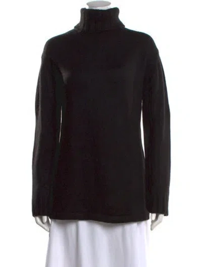 Pre-owned Donna Karan Cashmere Turtleneck Sweater In Black