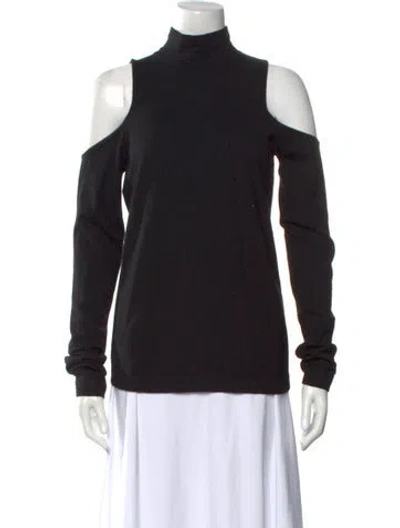 Pre-owned Donna Karan Cashmere Turtleneck Sweater In Black