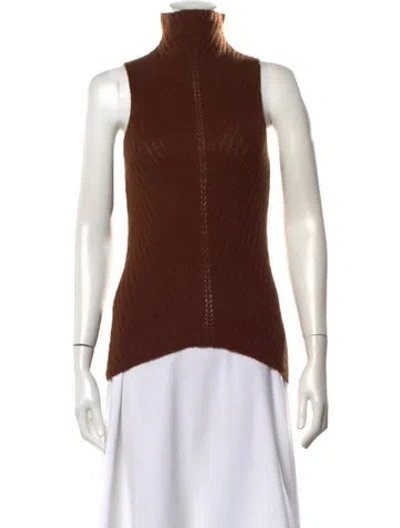 Pre-owned Donna Karan Cashmere Turtleneck Sweater In Brown