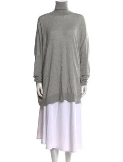 Pre-owned Donna Karan Cashmere Turtleneck Sweater In Gray