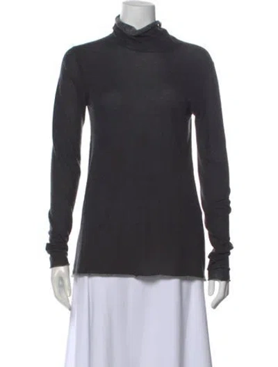 Pre-owned Donna Karan Cashmere Turtleneck Sweater In Gray
