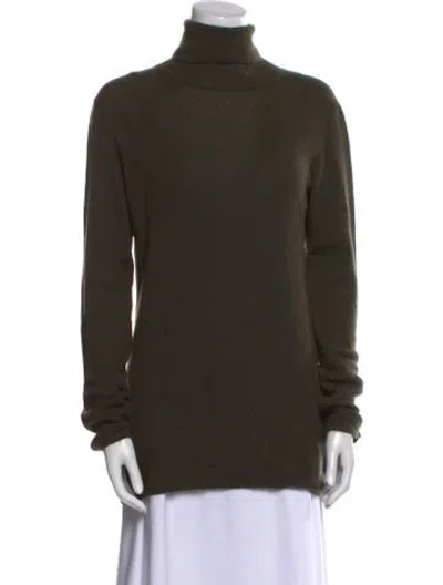 Pre-owned Donna Karan Cashmere Turtleneck Sweater In Green
