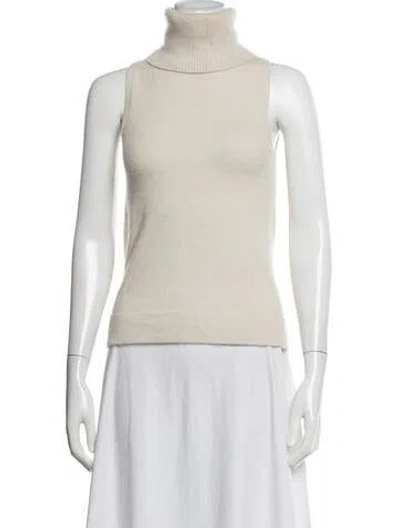 Pre-owned Donna Karan Cashmere Turtleneck Sweater In Neutrals