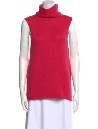 Pre-owned Donna Karan Cashmere Turtleneck Sweater In Pink