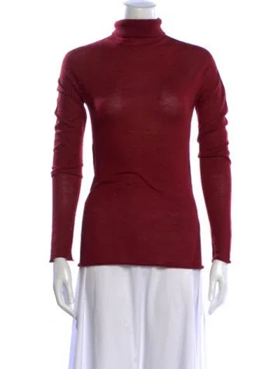 Pre-owned Donna Karan Cashmere Turtleneck Sweater In Red