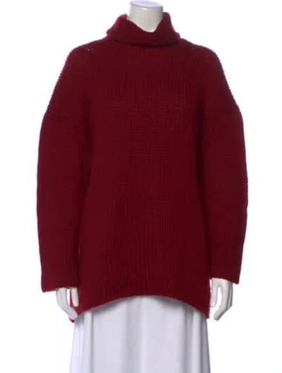 Pre-owned Donna Karan Cashmere Turtleneck Sweater In Red