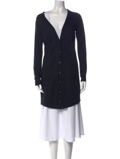 Pre-owned Donna Karan Cashmere V-neck Sweater In Black