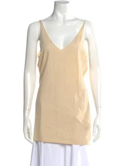 Pre-owned Donna Karan Cashmere V-neck Sweater In Neutral