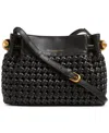 Donna Karan Cashmere Woven Mini Crossbody Bag In Black,gold