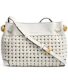 Donna Karan Cashmere Woven Small Crossbody Bag In Brillant White