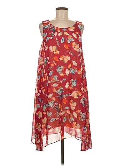 Pre-owned Donna Karan Casual Dress In Burgundy