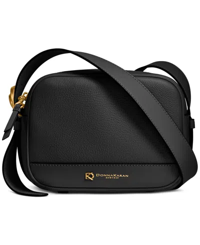 Donna Karan Cedarhurst Small Leather Camera Bag In Blk,gold