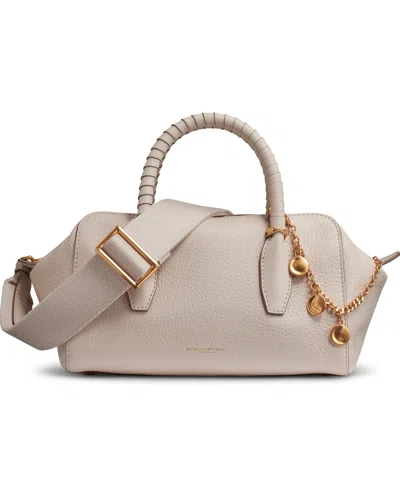 Donna Karan Chantilly Leather Medium Satchel Bag In Sand