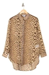 Donna Karan Chiffon Button-up Shirt In Cheet Rpt