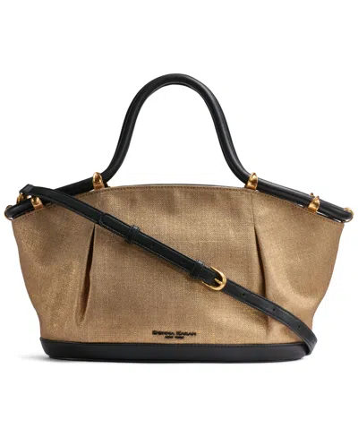 Donna Karan Chiffon Metallic Canvas Mini Satchel Bag In Gold