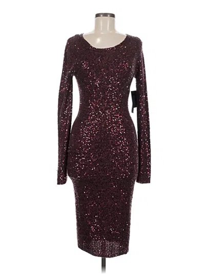 Pre-owned Donna Karan Cocktail Dress In Burgundy