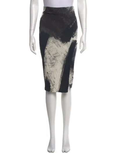 Pre-owned Donna Karan Colorblock Pattern Knee-length Skirt In Multi