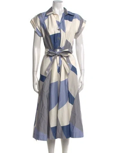 Pre-owned Donna Karan Colorblock Pattern Midi Length Dress In Multicolor