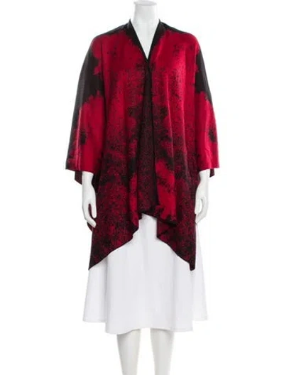 Pre-owned Donna Karan Colorblock Pattern V-neck Sweater In Red