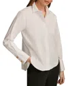 Donna Karan Cotton Collared Button Down Shirt In White