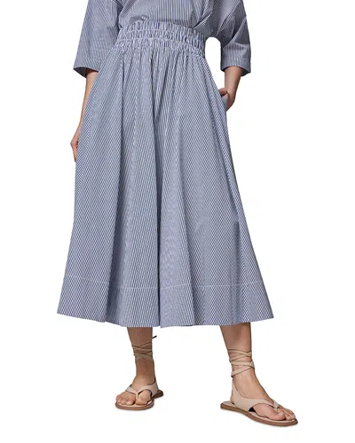 Donna Karan Cotton Stripe Maxi Skirt In Multi