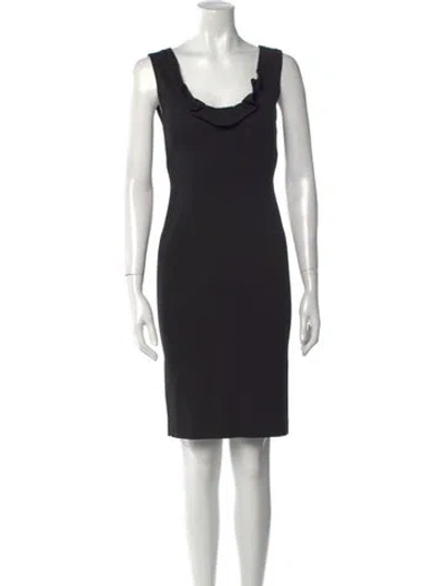 Pre-owned Donna Karan Cowl Neck Knee-length Dress In Black