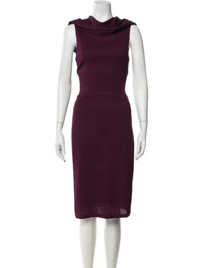 Pre-owned Donna Karan Cowl Neck Knee-length Dress In Multi