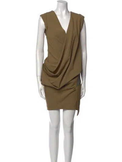 Pre-owned Donna Karan Cowl Neck Knee-length Dress In Neutral