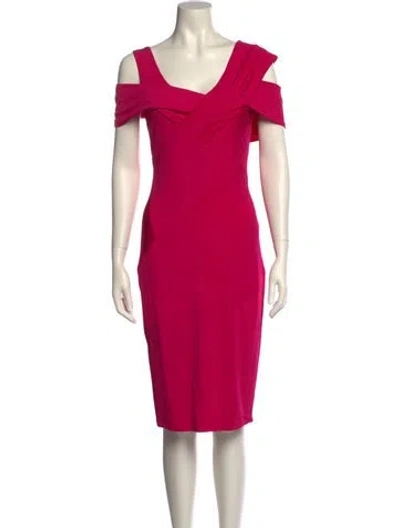 Pre-owned Donna Karan Cowl Neck Knee-length Dress W/ Tags In Pink