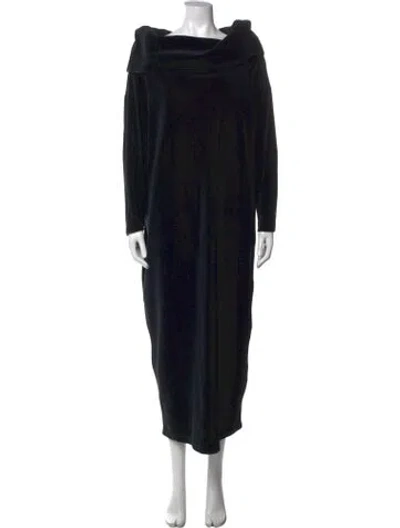 Pre-owned Donna Karan Cowl Neck Long Dress In Black