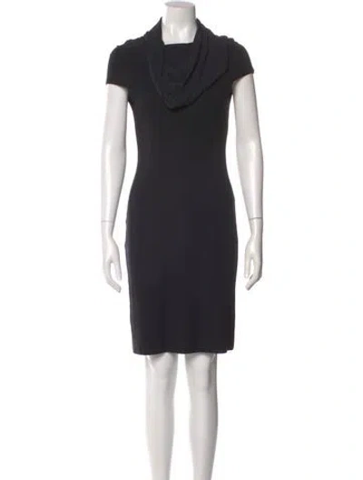 Pre-owned Donna Karan Cowl Neck Midi Length Dress In Black