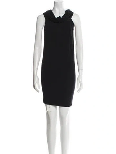 Pre-owned Donna Karan Cowl Neck Mini Dress In Black